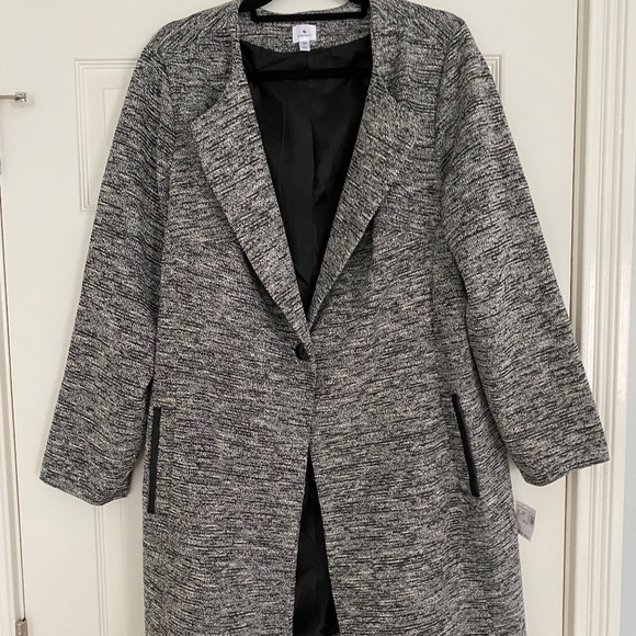 dressbarn Jackets & Blazers - BNWT Dressbarn 2X grey marl long single button Jacket 'Wool look'